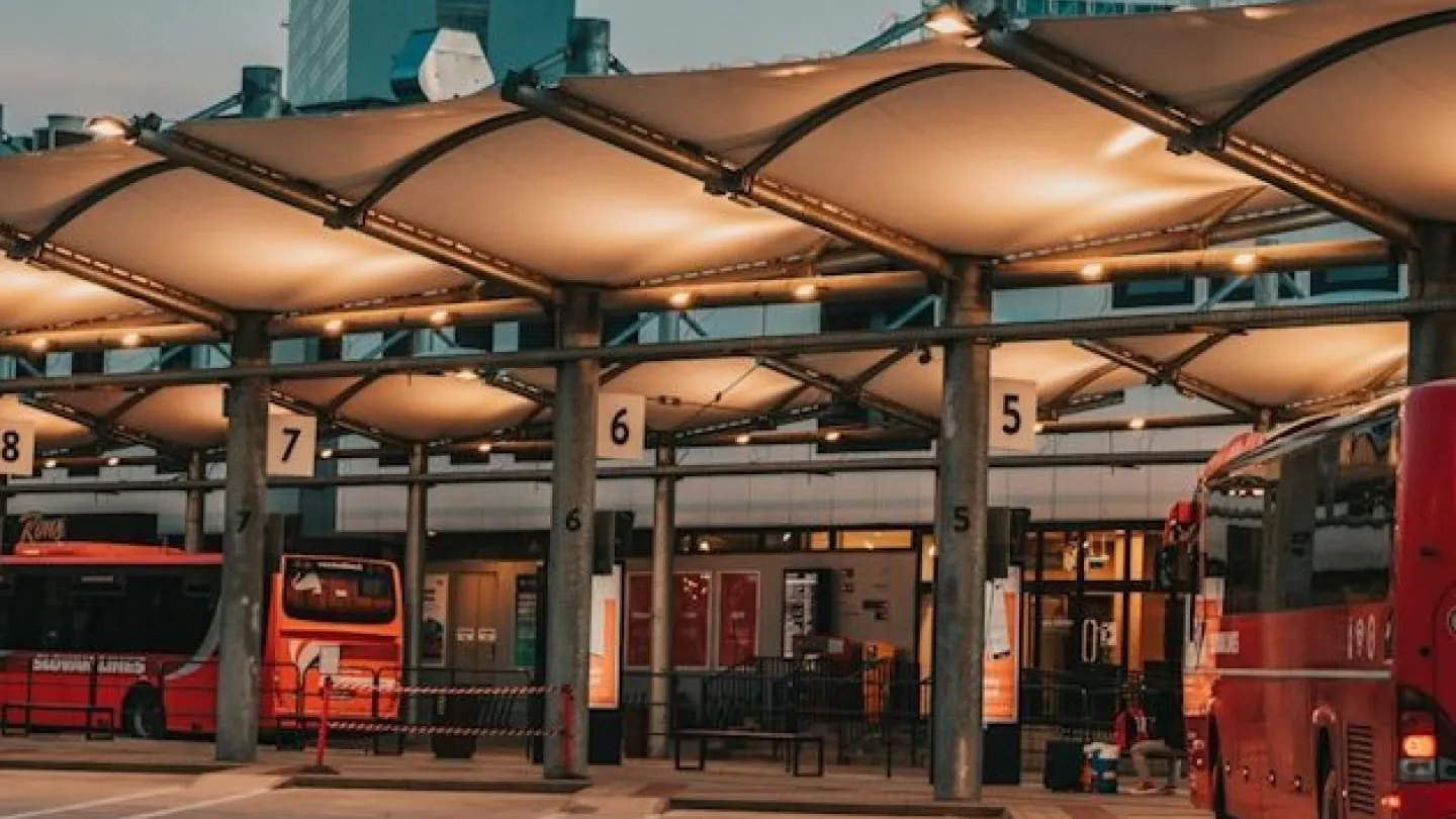 Diesel bus and coach station.